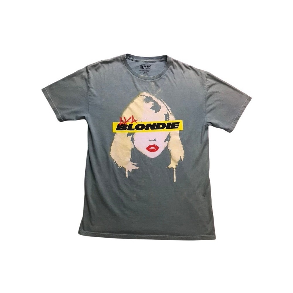 Blondie Graphic T-Shirt Women Large Gray AKA Blondie Debbie Harry Band Tee